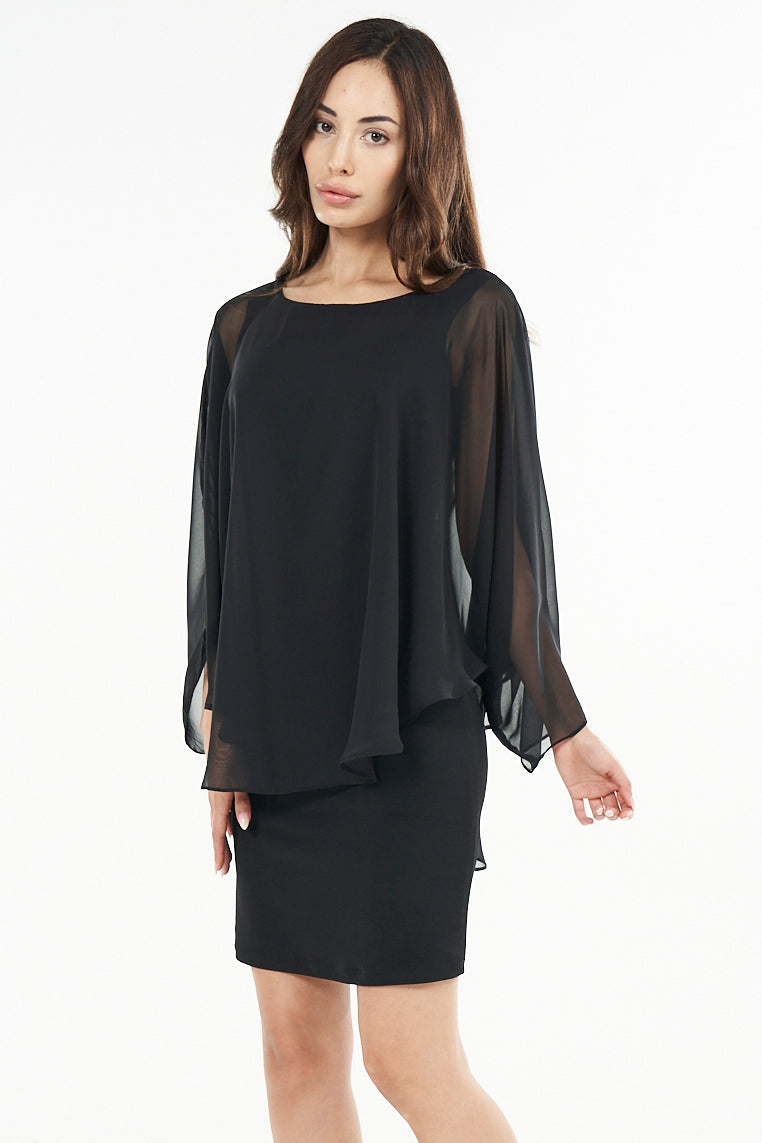 Claire Sheer Overlay Mini Dress