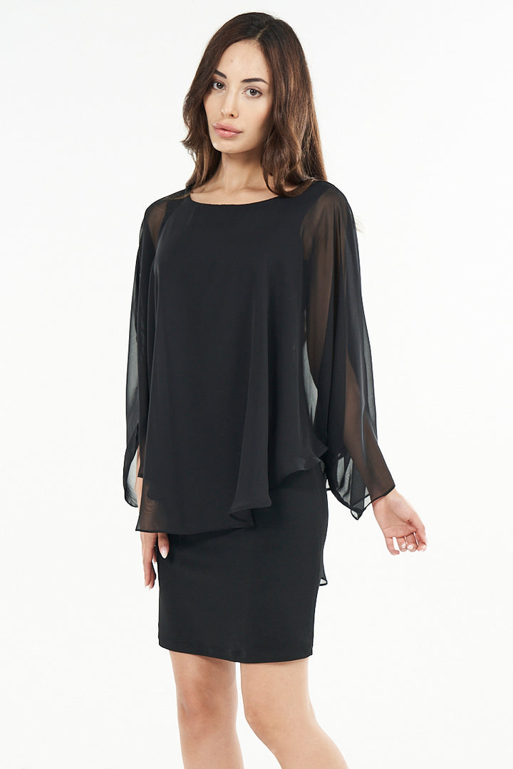 Claire Sheer Overlay Mini Dress