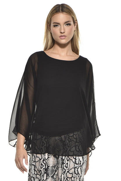 Clair Sheer Layered Chiffon Top