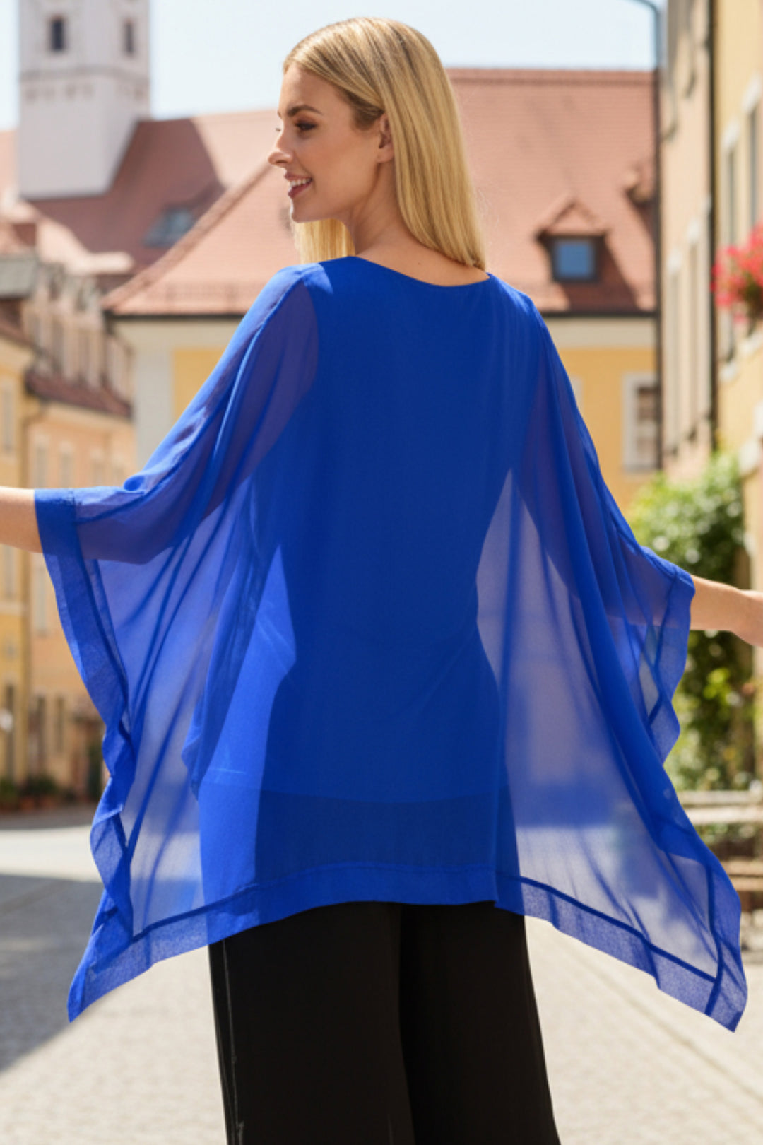 Penelope Sheer Asymmetrical Caftan Top | Julian Chang