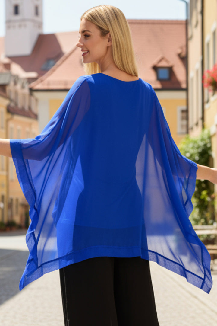 Penelope Sheer Asymmetrical Caftan Top | Julian Chang