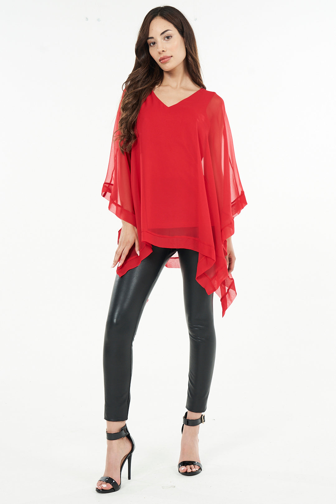Penelope Sheer Asymmetrical Caftan Top