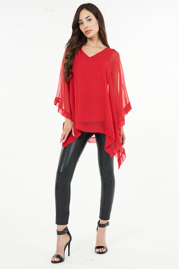 Penelope Sheer Asymmetrical Caftan Top