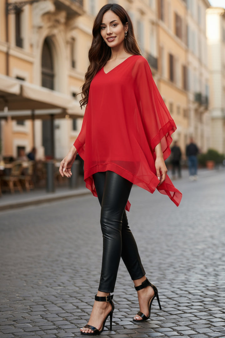 Penelope Sheer Asymmetrical Caftan Top | Julian Chang