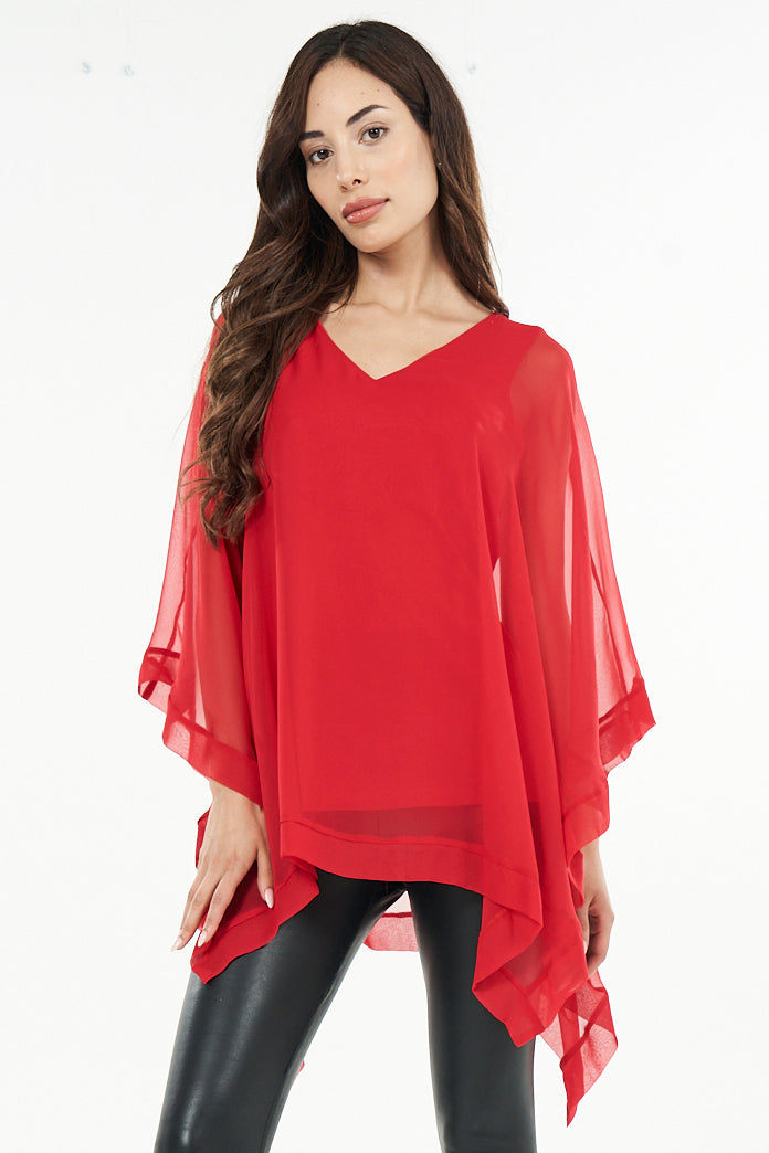 Penelope Sheer Asymmetrical Caftan Top