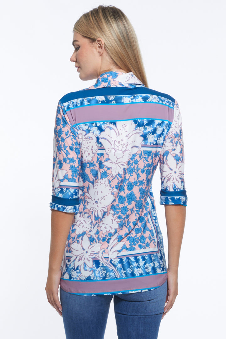 Tomas Collared V-Neck Top