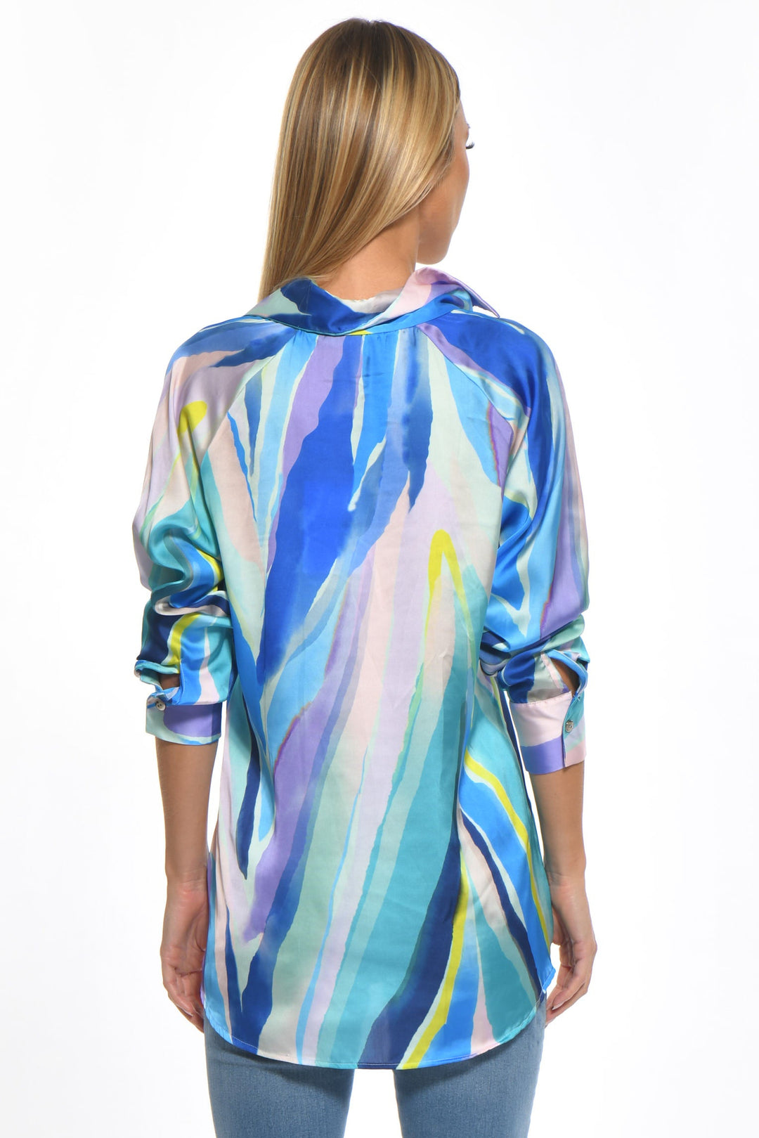 Junior Button-Down Silky Blouse