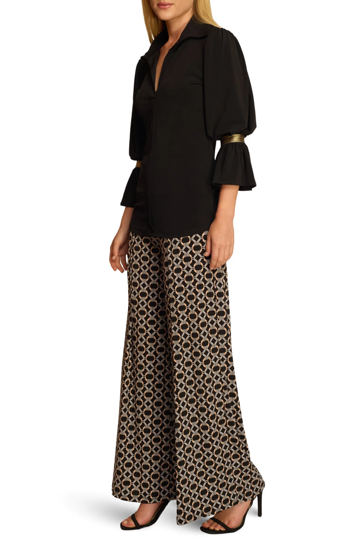 Copper Print Wide-Leg Palazzo Pant