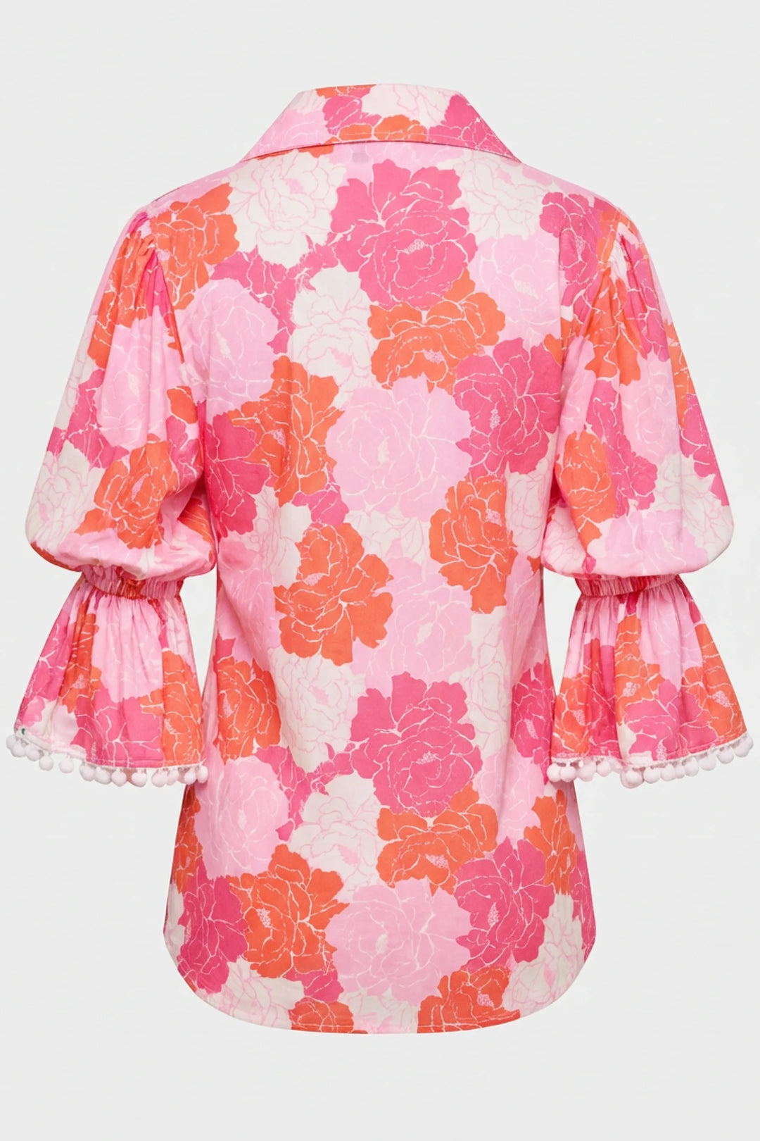 Oro Pom Trim Statement Sleeve Top