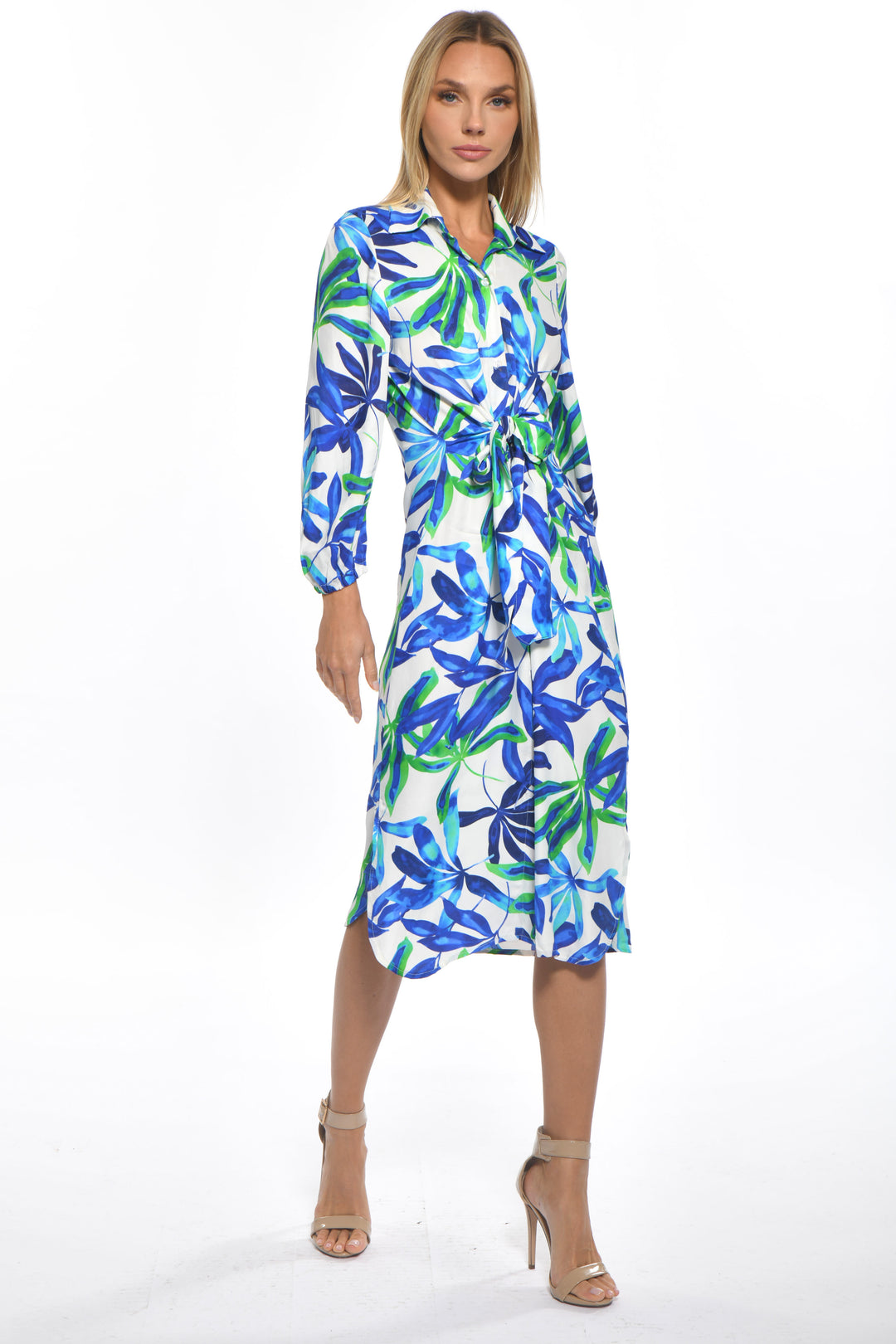 August Button Front Midi Dress