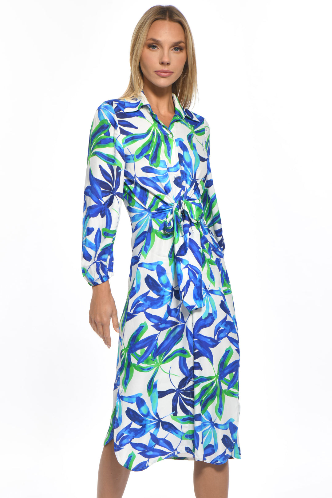August Button Front Midi Dress