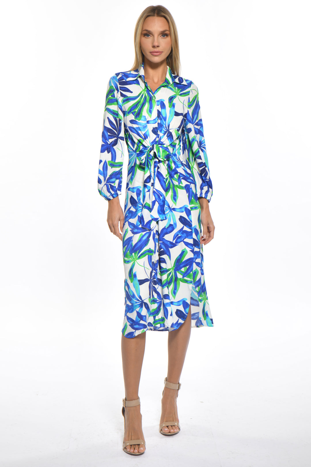 August Button Front Midi Dress