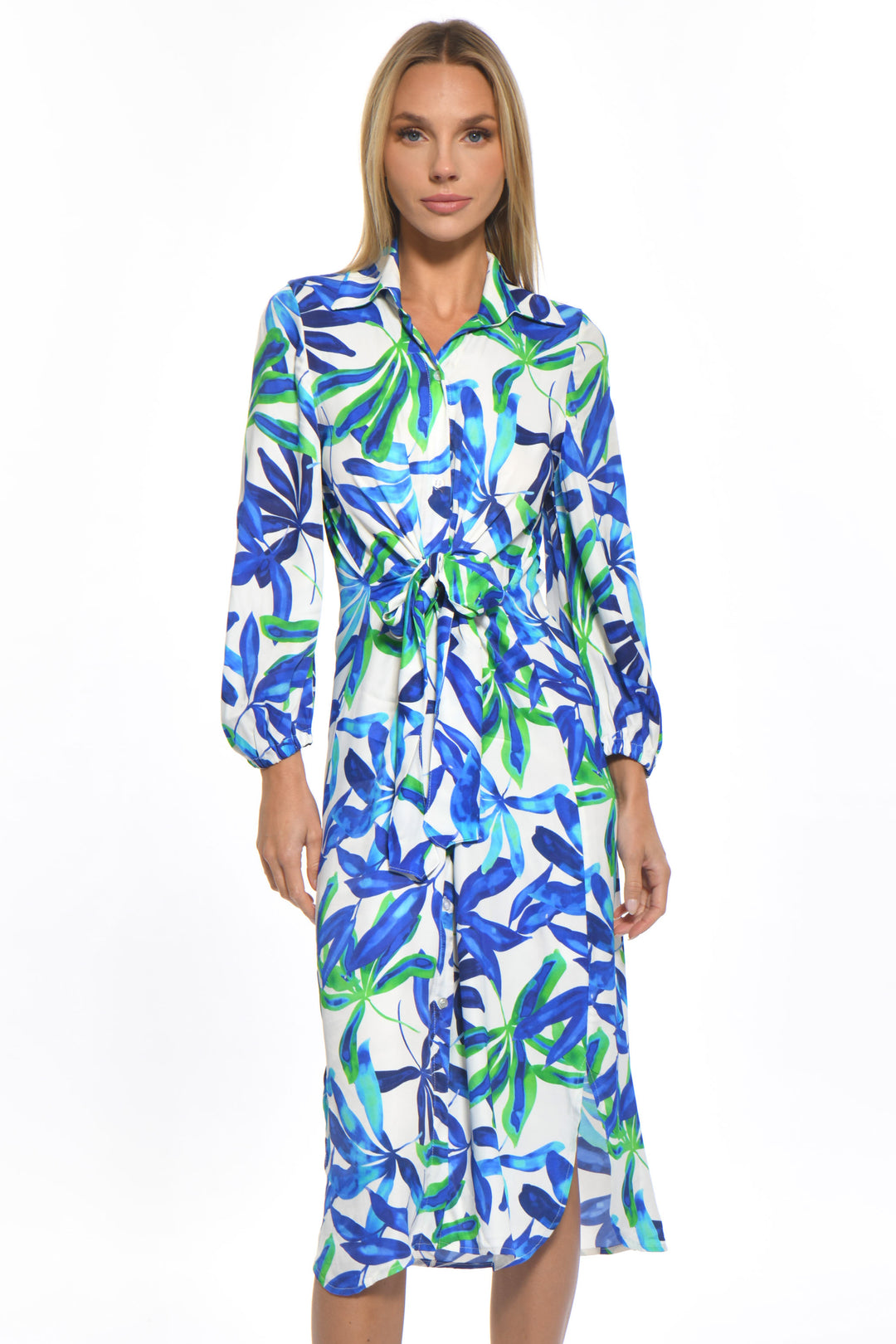 August Button Front Midi Dress