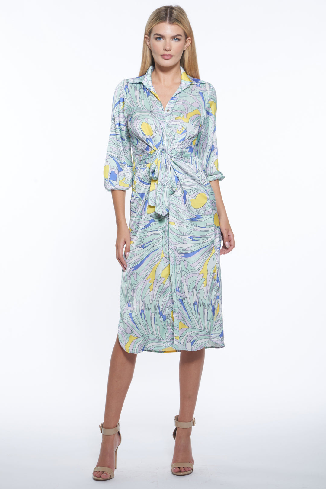August Button Front Midi Dress
