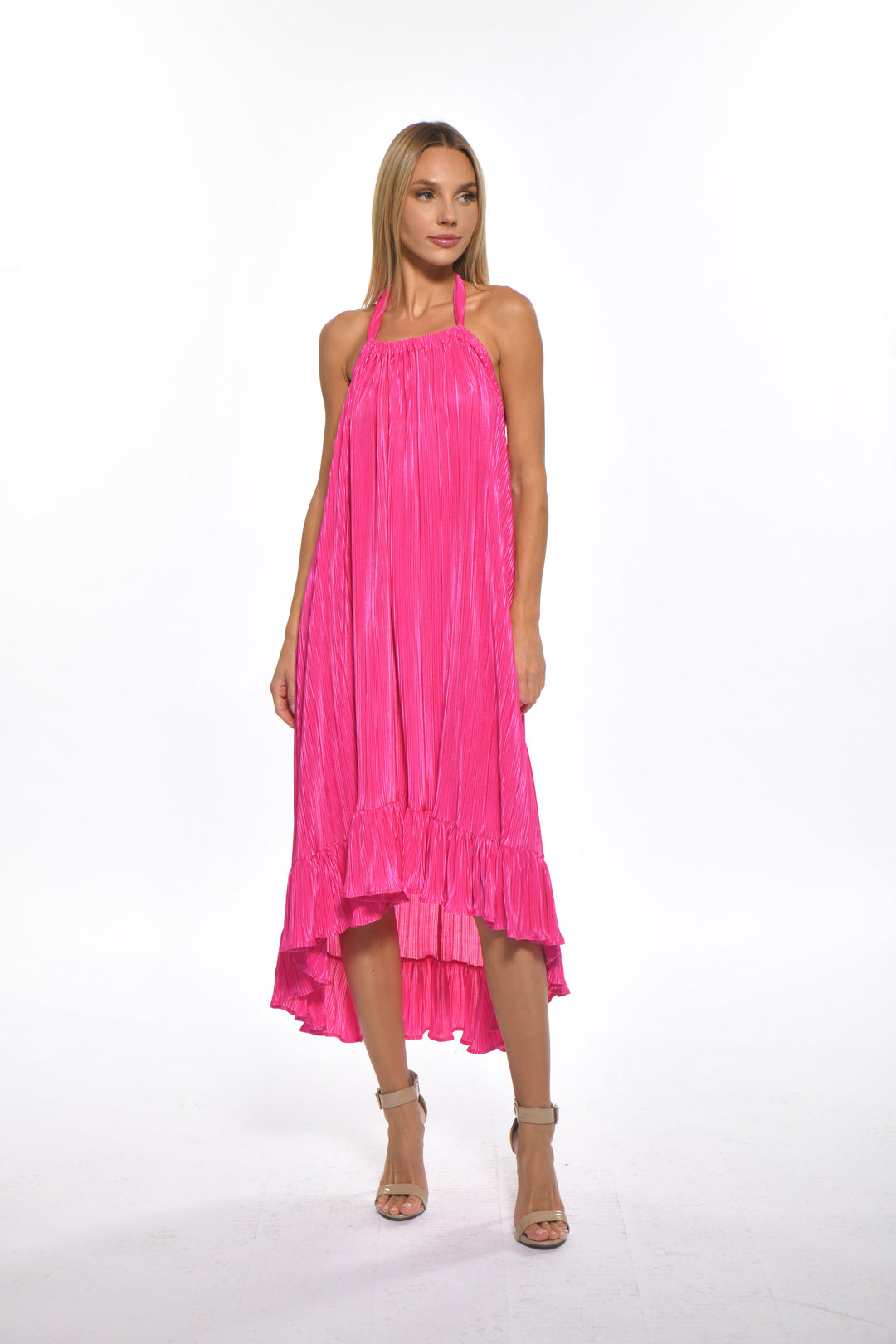 Hilma Dress Pink Plissé