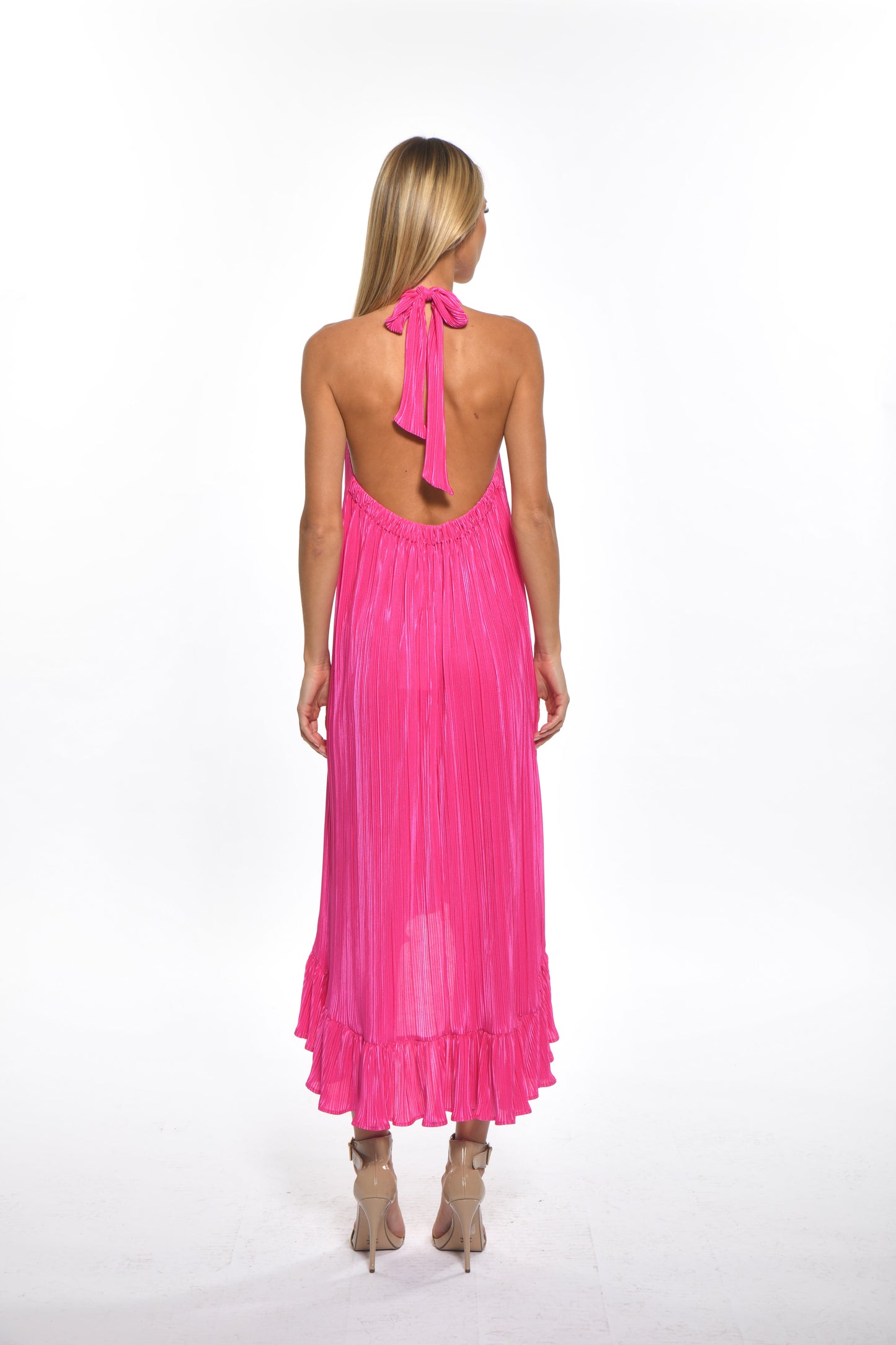 Hilma Dress Pink Plisse