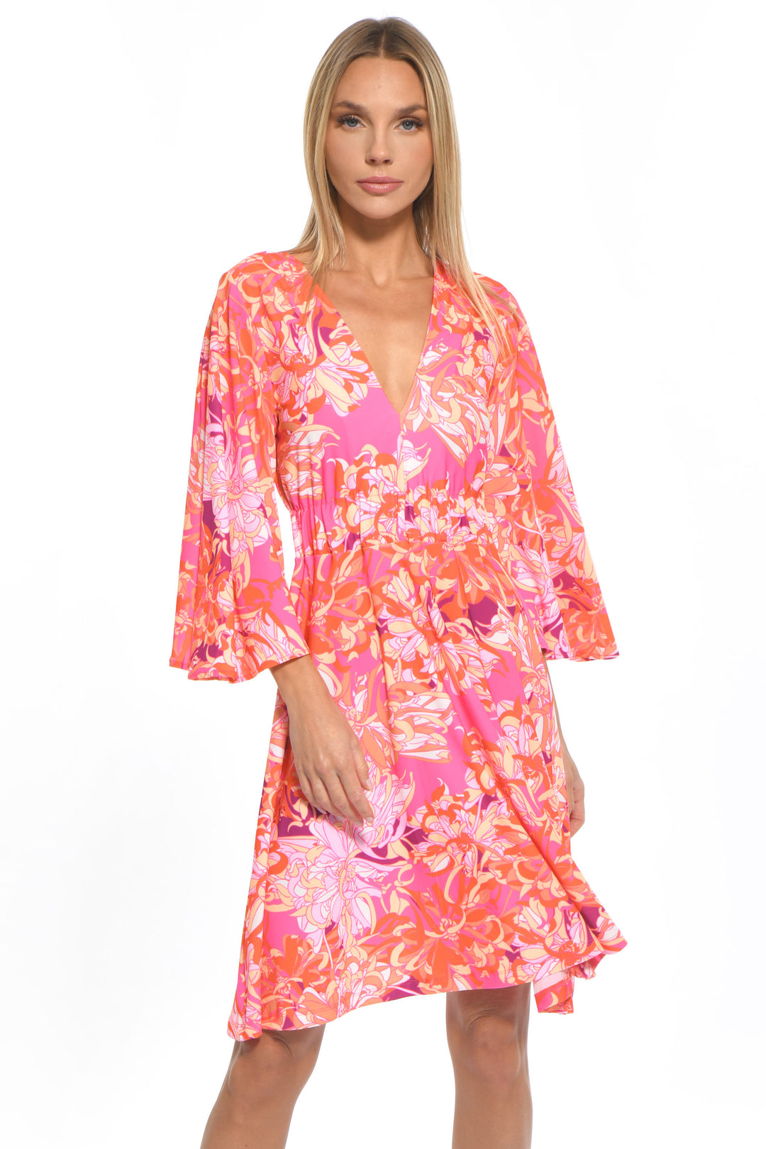 Frank Printed V-Neck Midi Dress