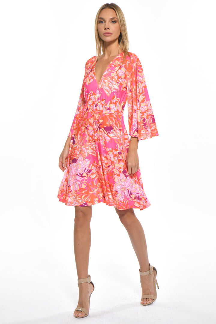 Frank Printed V-Neck Midi Dress