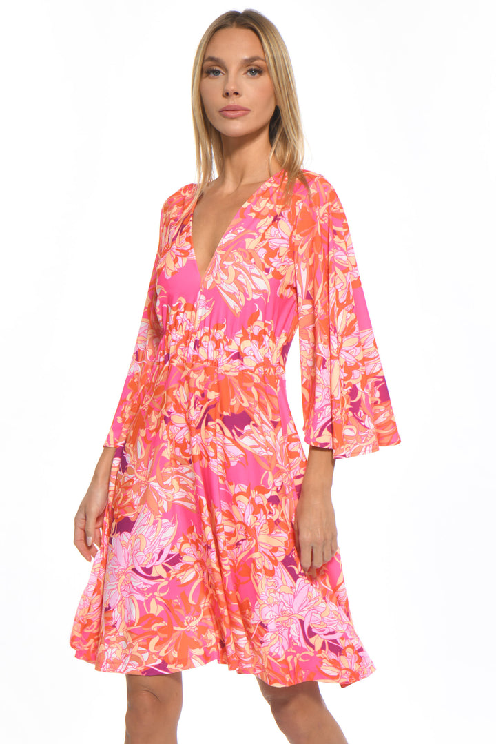 Frank Printed V-Neck Midi Dress
