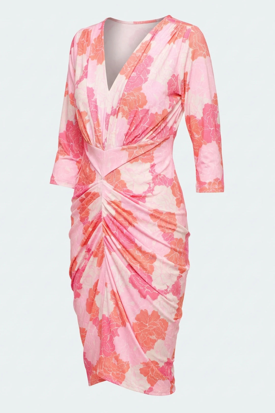 Ghost View Side of Valeri Dress with 3/4 sleeves and smooth fit.