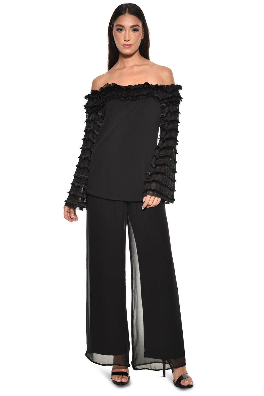 Clover Tiered Sleeve Off the Shoulder Top