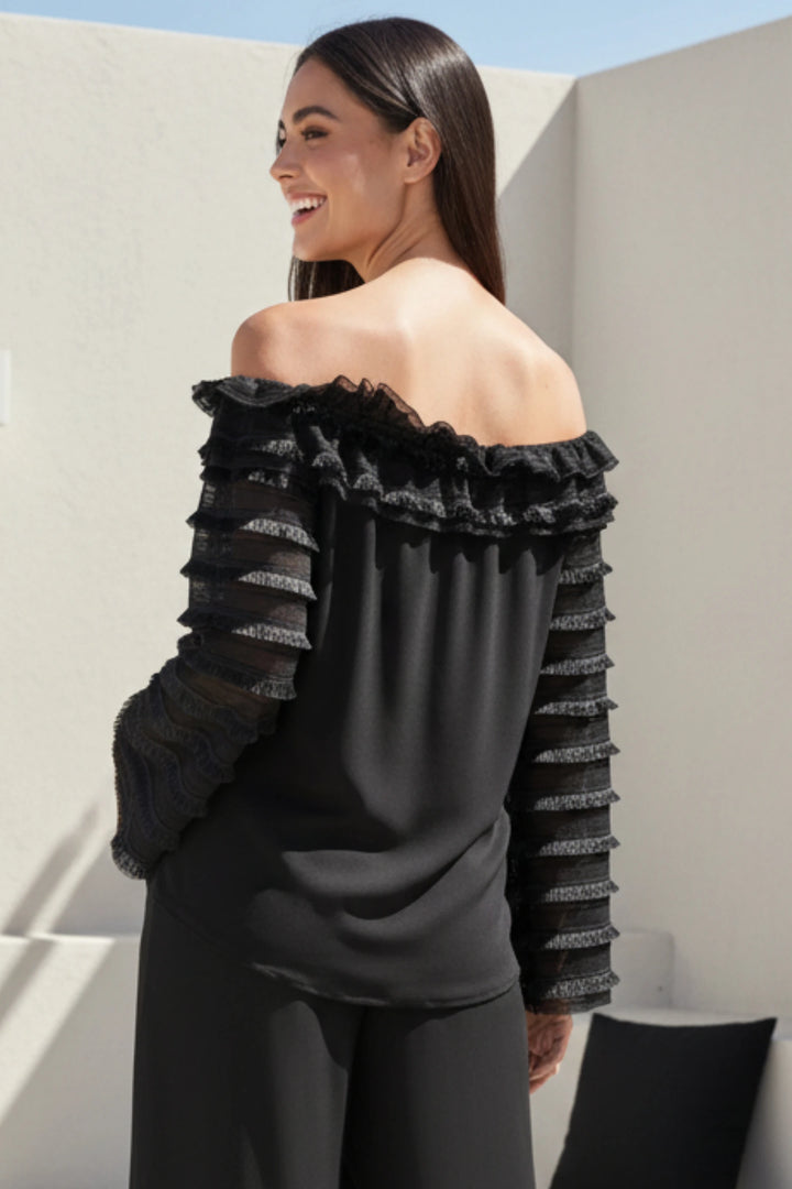 Clover Tiered Sleeve Off the Shoulder Top