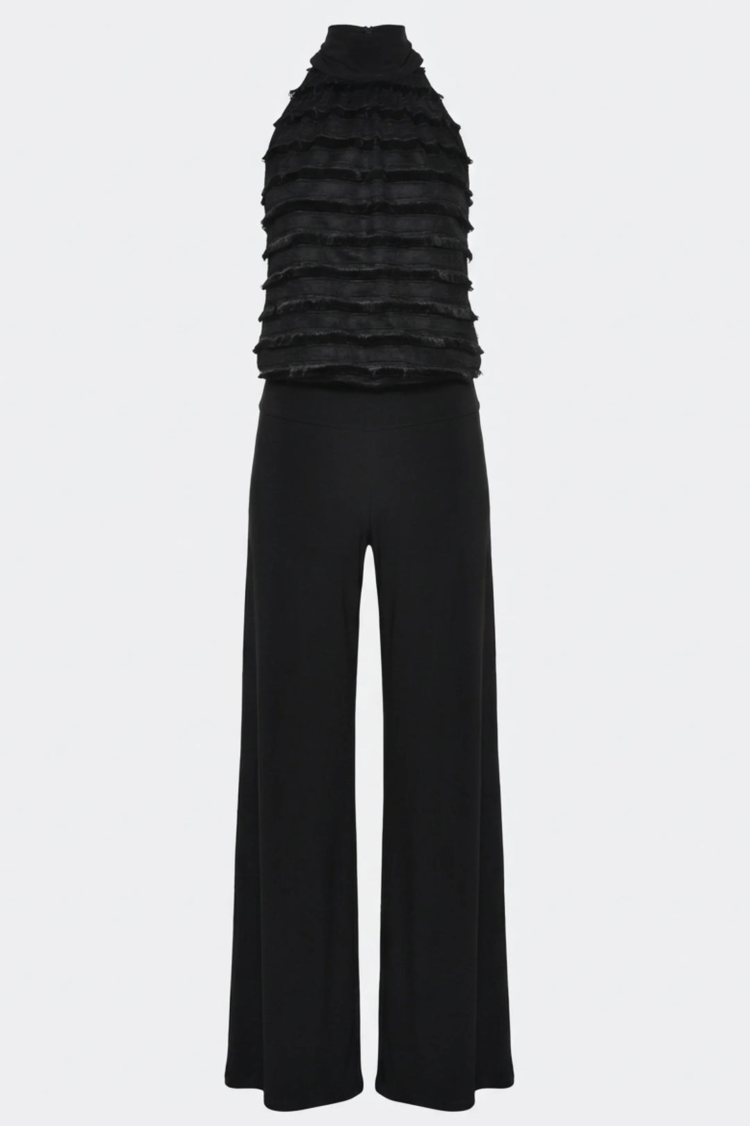 Ida Textured Halter Wide Leg Jumpsuit
