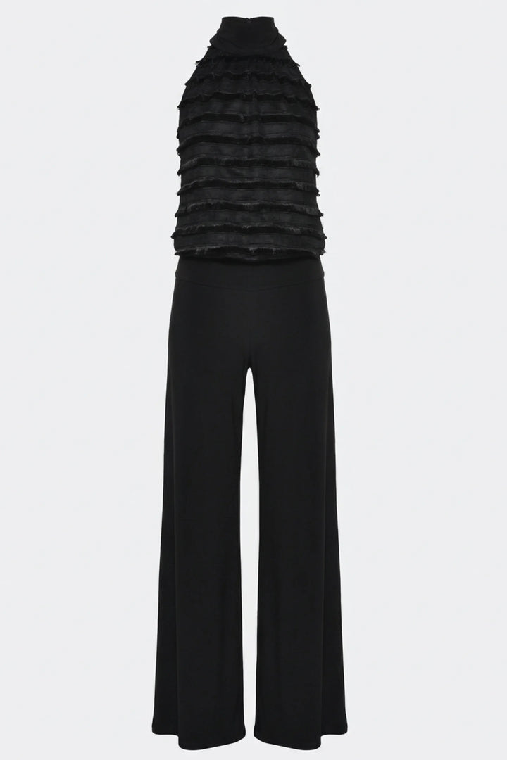 Ida Textured Halter Wide Leg Jumpsuit