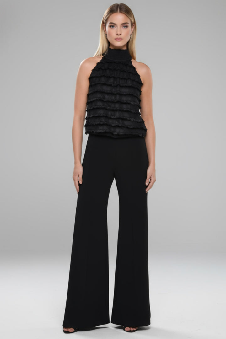 Ida Textured Halter Wide Leg Jumpsuit