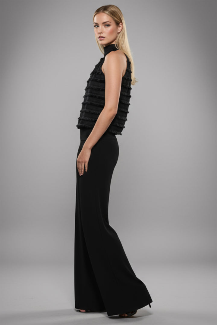 Ida Textured Halter Wide Leg Jumpsuit