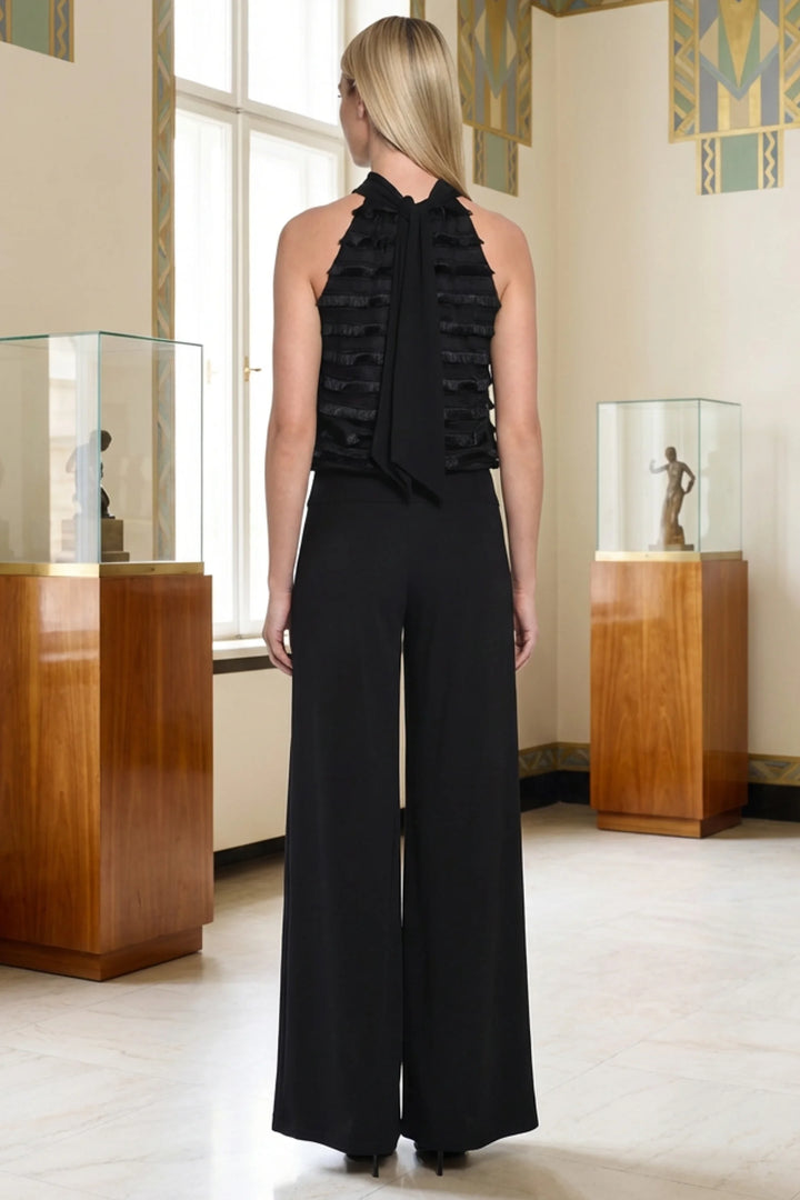 Ida Textured Halter Wide Leg Jumpsuit