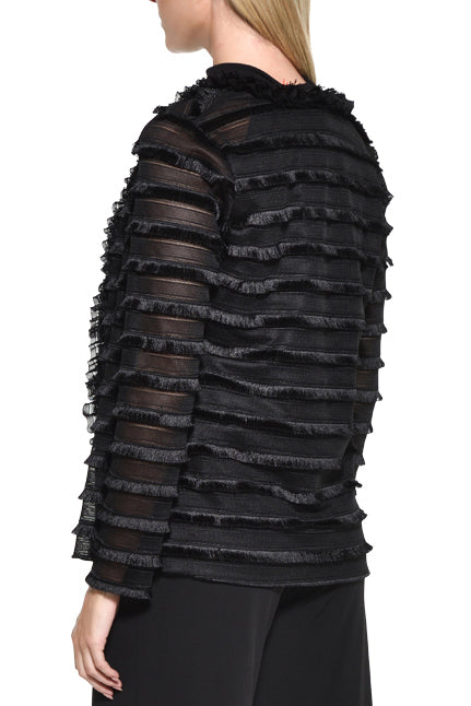 Fina Layered Sheer-Sleeve Evening Jacket