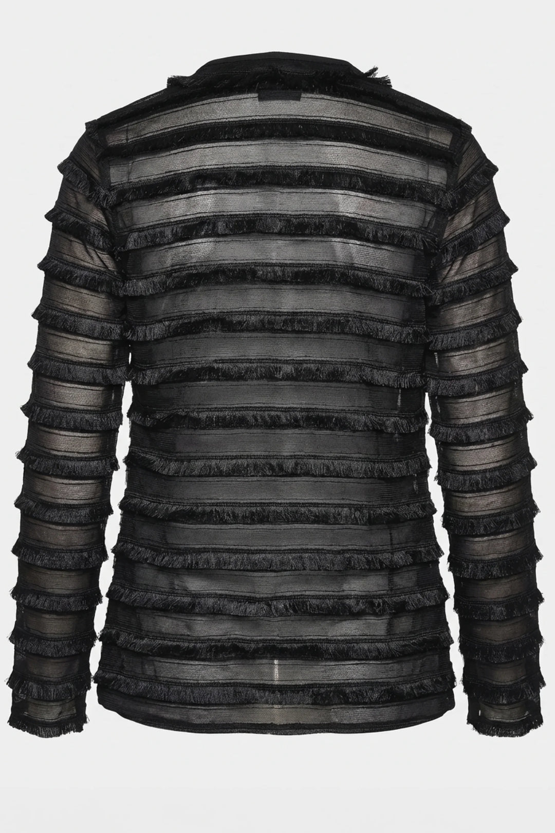 Fina Layered Sheer-Sleeve Evening Jacket