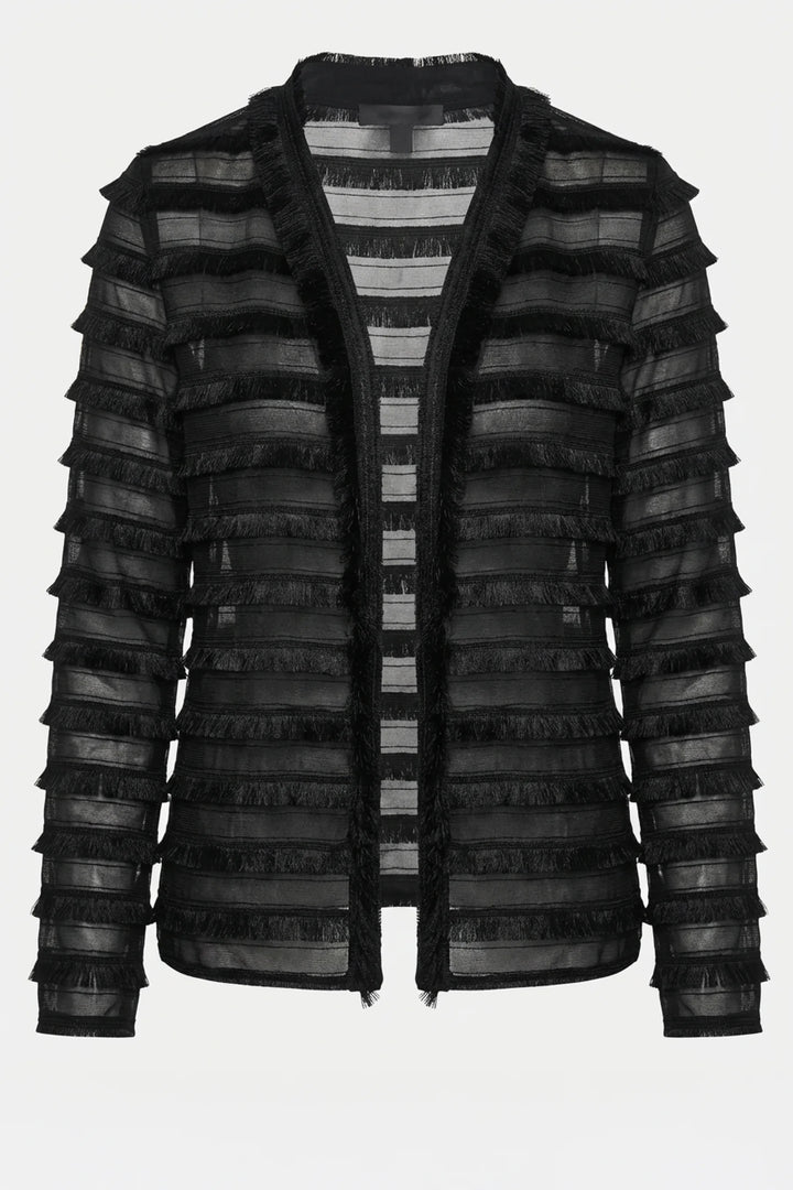 Fina Layered Sheer-Sleeve Evening Jacket