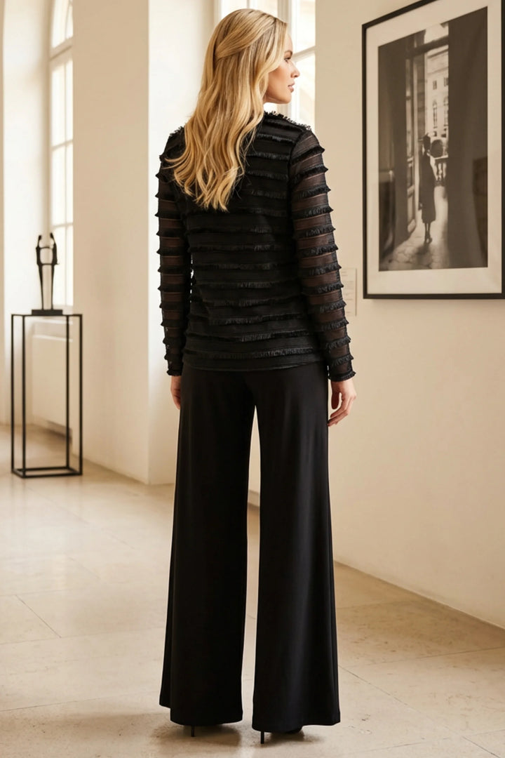 Fina Layered Sheer-Sleeve Evening Jacket