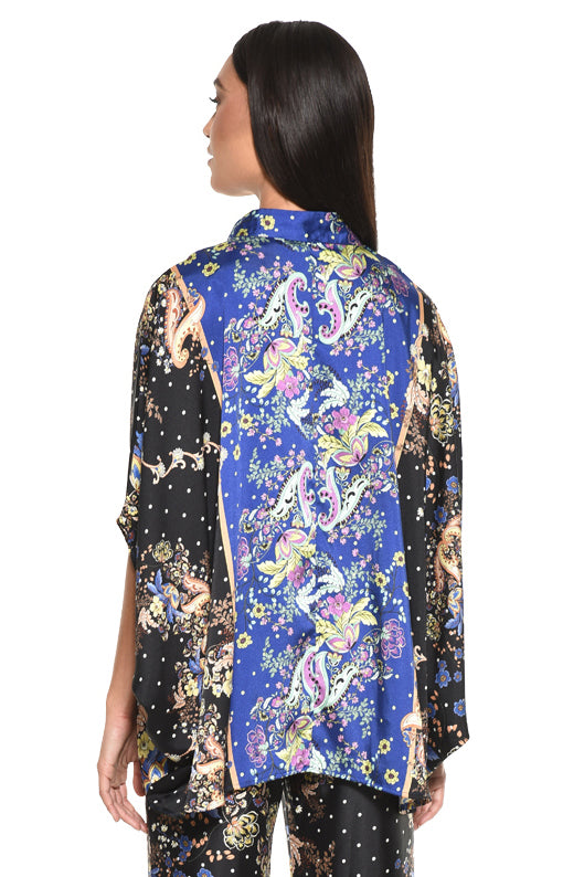 Lalo Draped V Neck Kimono Top