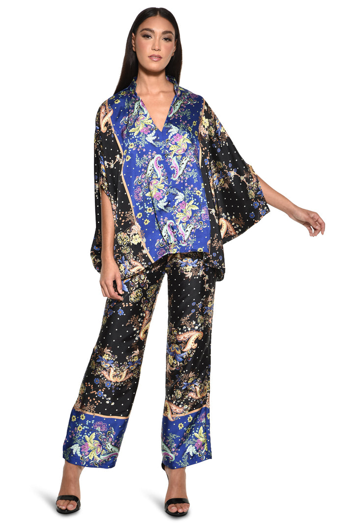 Lalo Draped V Neck Kimono Top
