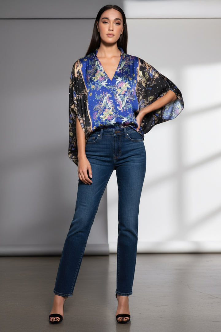 Lalo Draped V Neck Kimono Top