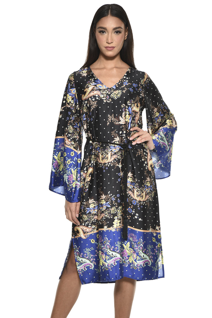 Deborah V Neck Bell-Sleeve Midi Dress