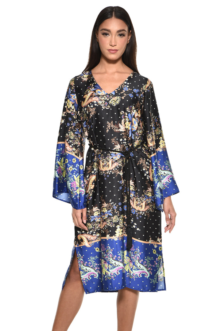 Deborah V Neck Bell-Sleeve Midi Dress