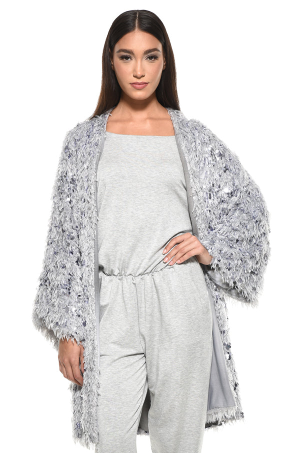Colina Platinum Mélange Longline Jacket