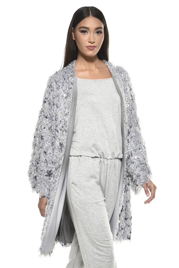 Colina Platinum Mélange Longline Jacket
