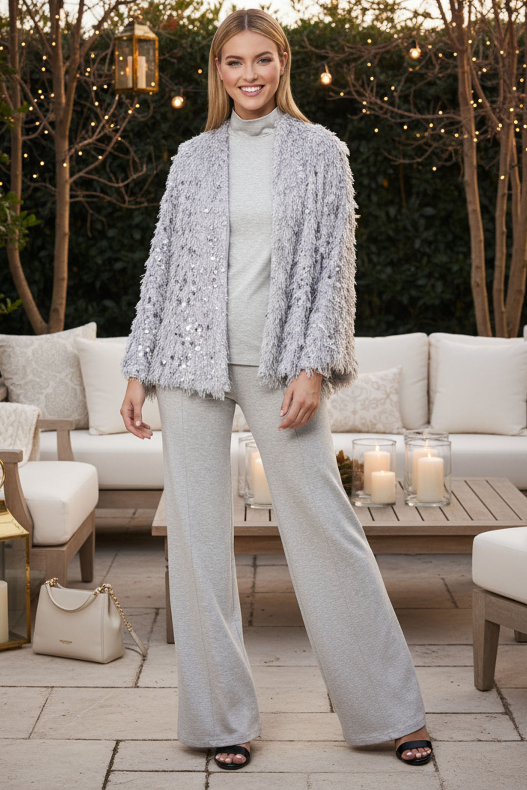 Colina Platinum Mélange Mini Jacket | Julian Chang