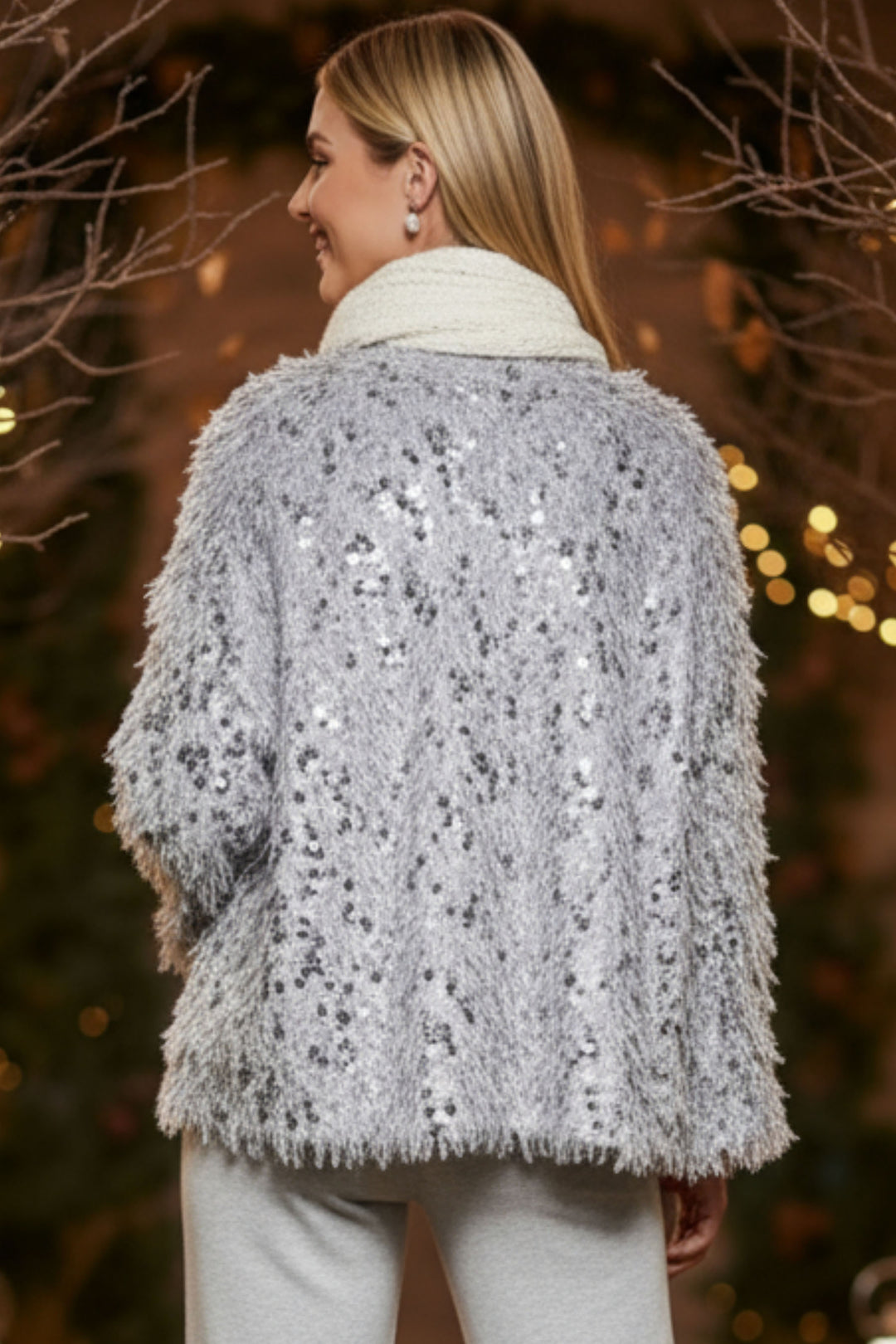 Colina Platinum Mélange Mini Jacket | Julian Chang