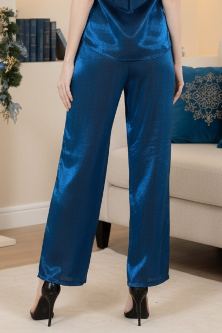 Blueshine Wide Leg Luxury Pant | Julian Chang
