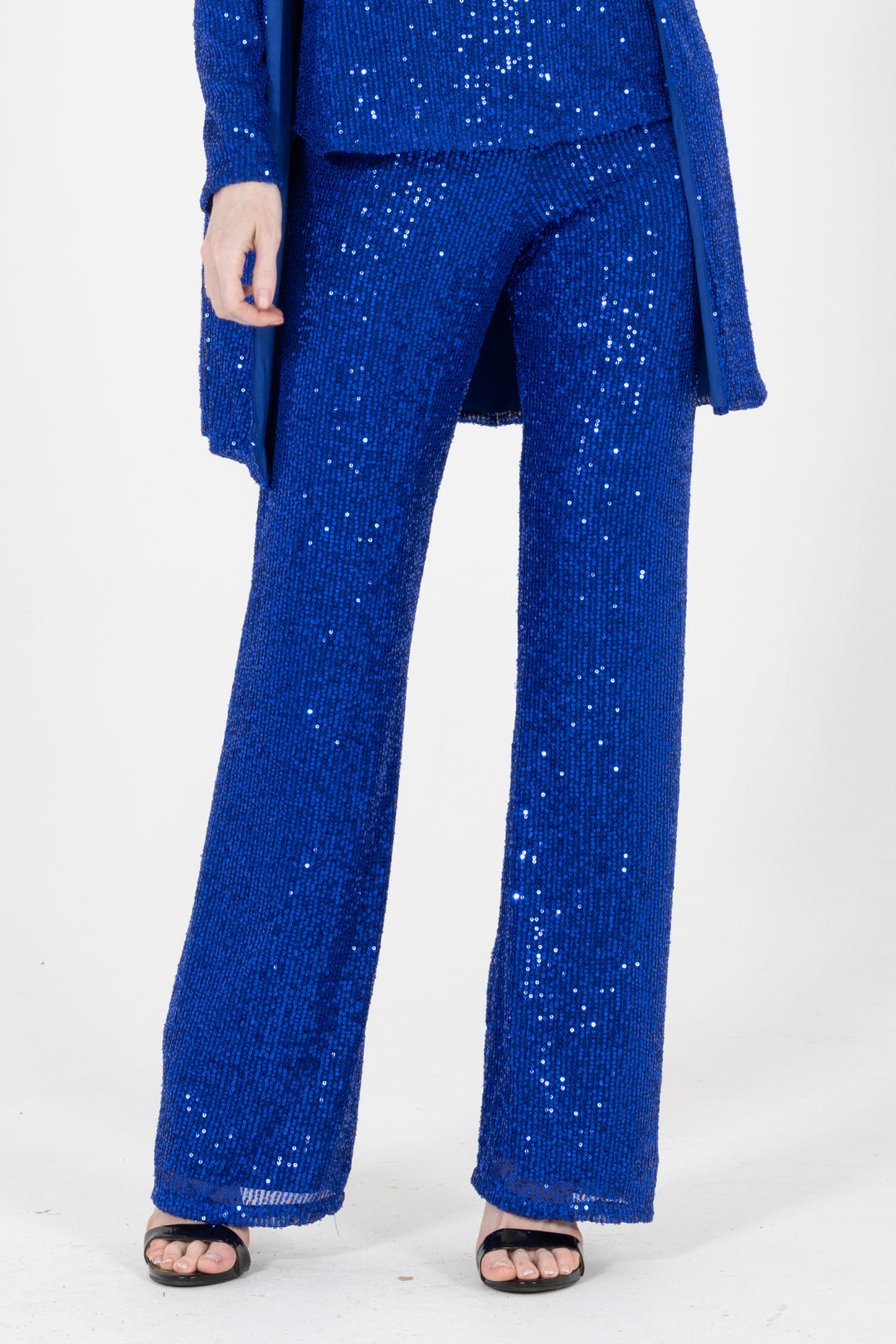 Marc Cobalt Sequin Flare Pants