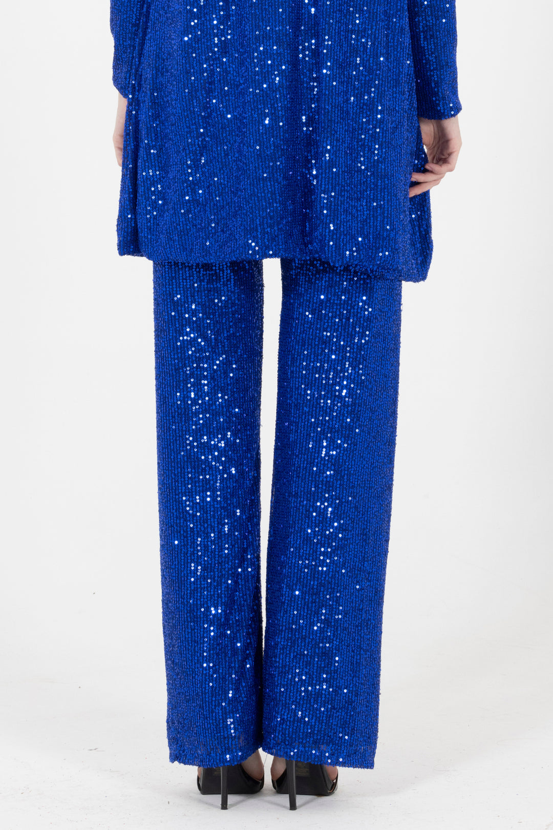 Marc Cobalt Sequin Flare Pants