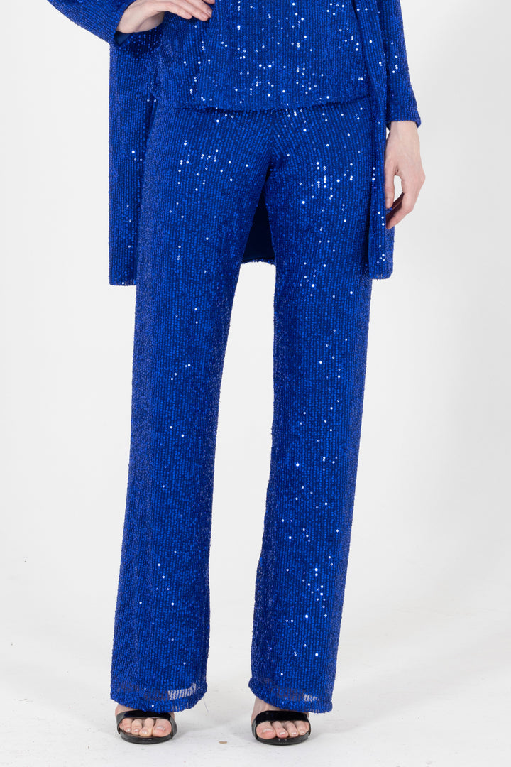 Marc Cobalt Sequin Flare Pants