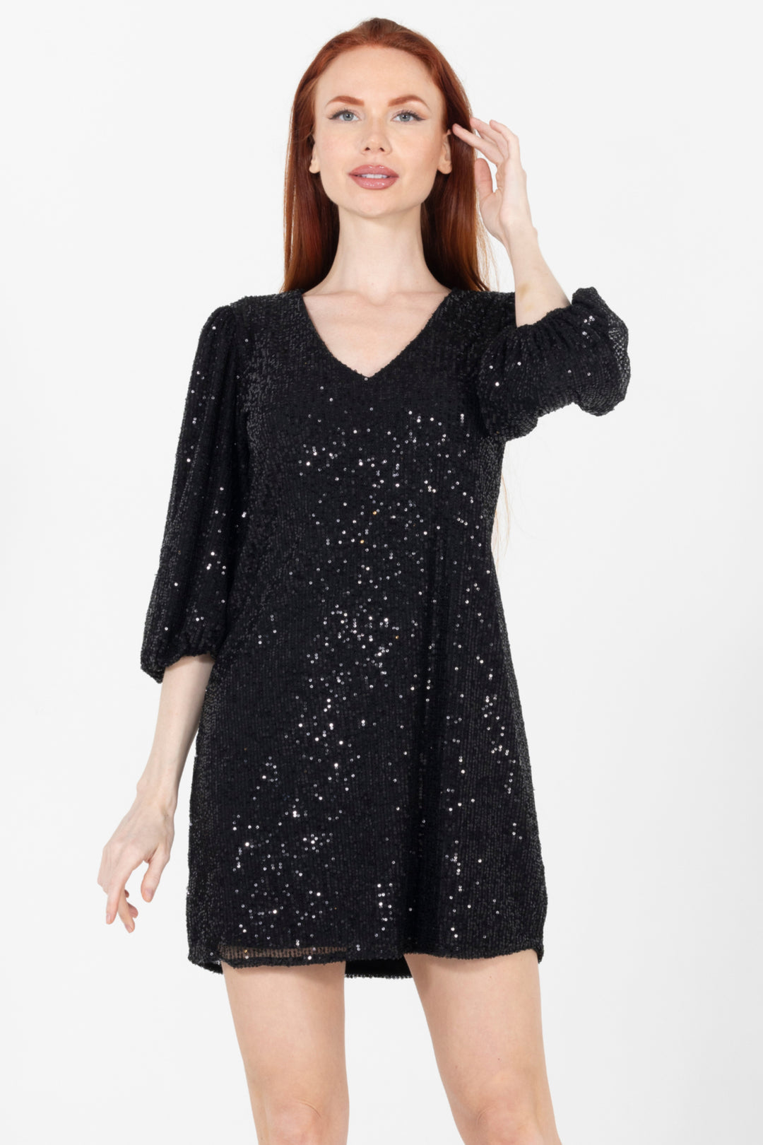 Divine Sequin V-Neck Mini Dress
