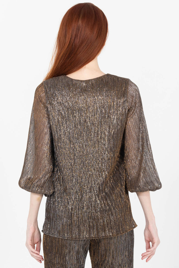 Audi Metallic Pleated Evening Top Back View